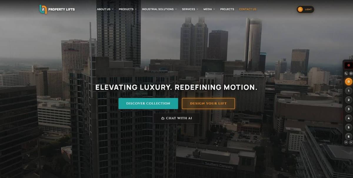 Property Lifts website, home page