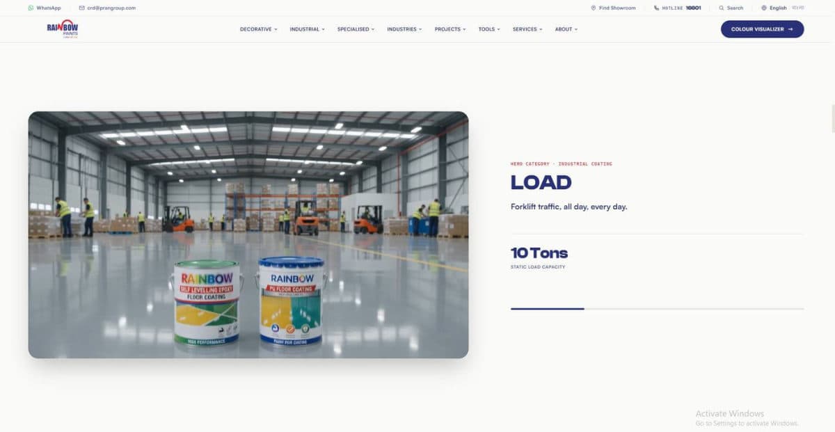 Rainbow Paints website, screen 3