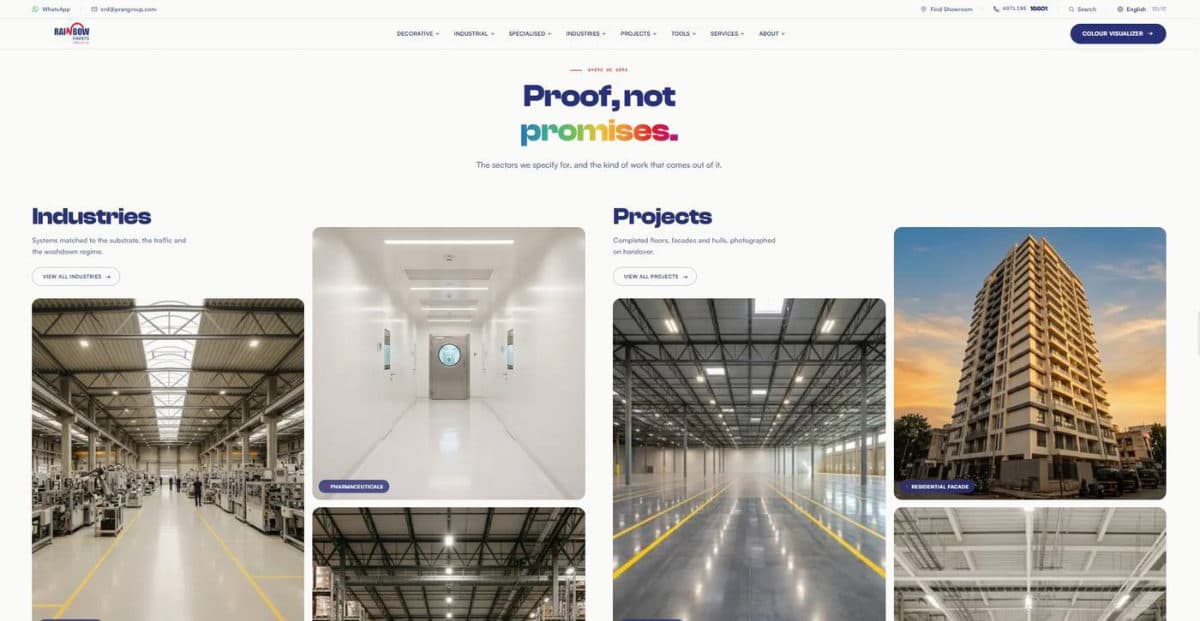 Rainbow Paints website, screen 5