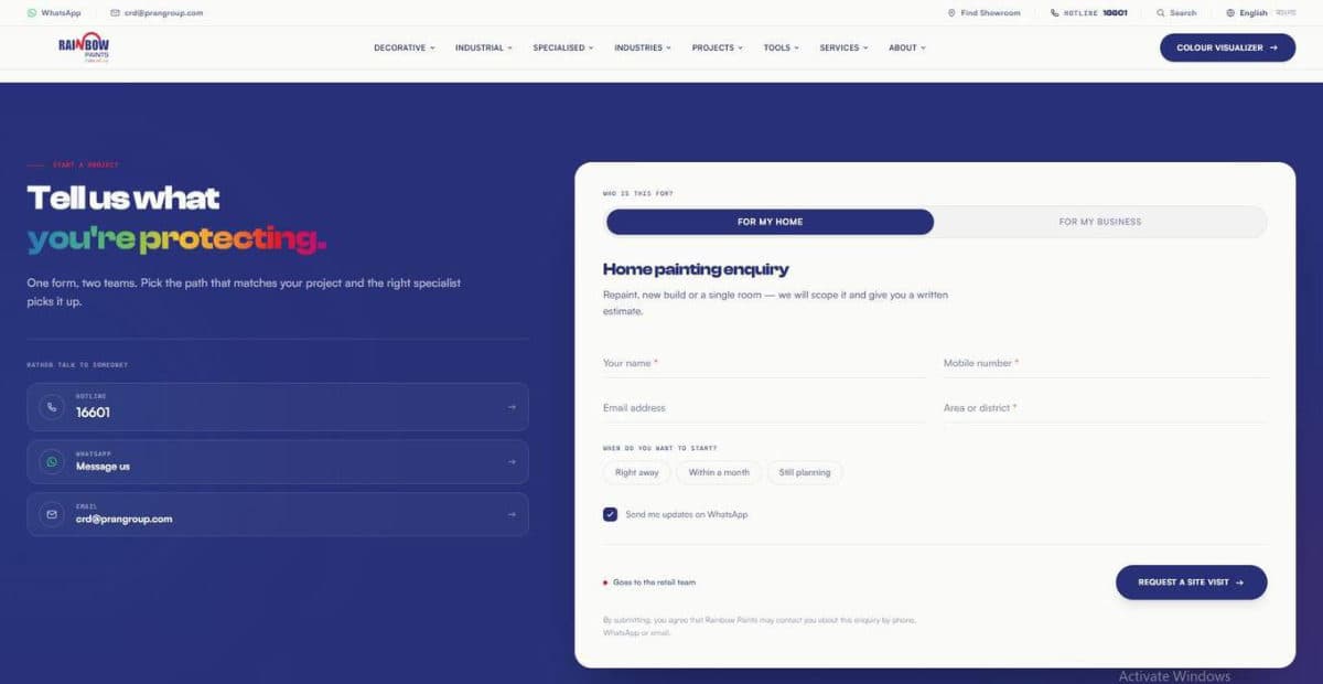 Rainbow Paints website, screen 7